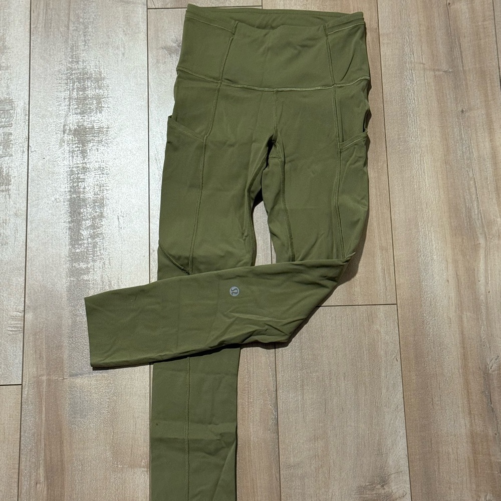 Light Olive Green Fast and Free Lululemon Leggings